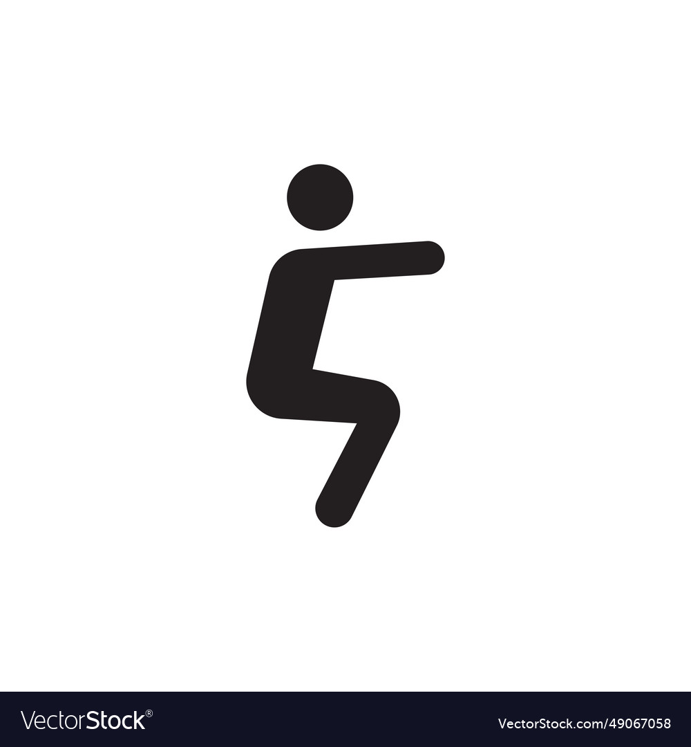 Man in crunching position sign exercise symbol