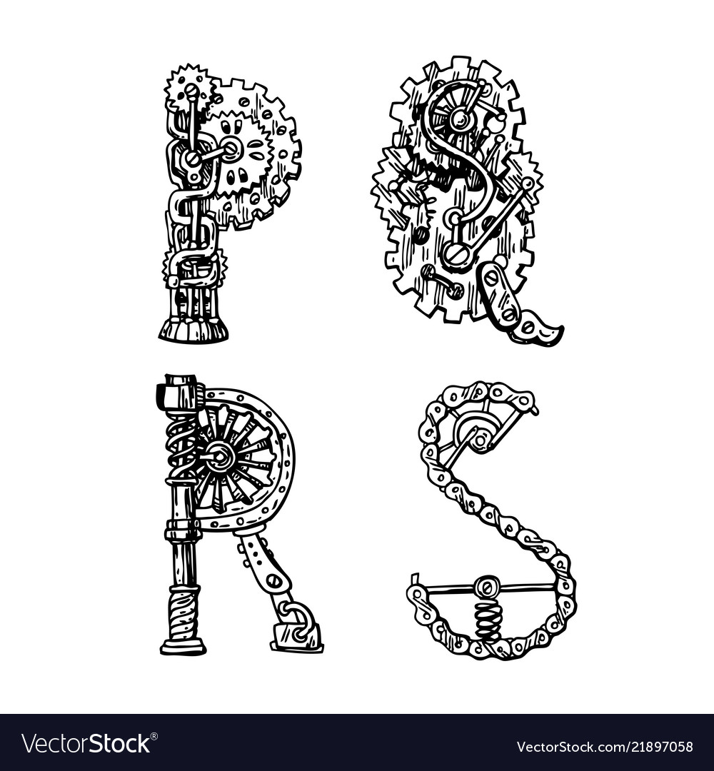 Mechanical Alphabet Pattern
