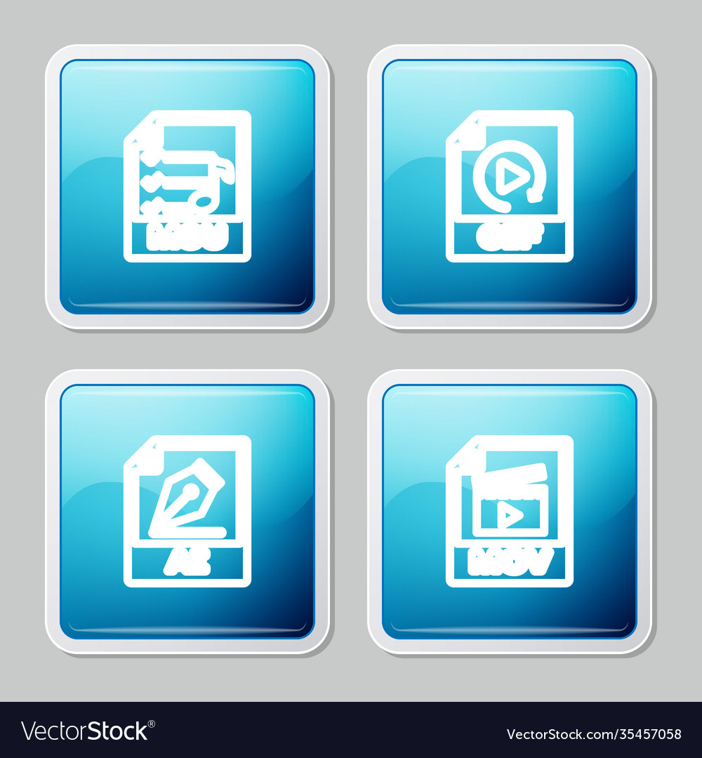 Set line m3u file document gif ai and mov icon Vector Image Set line m3u file document gif ai and mov icon