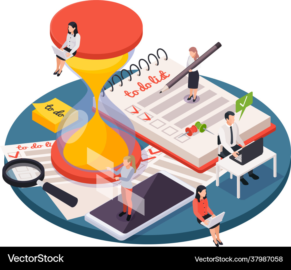 Time management composition Royalty Free Vector Image