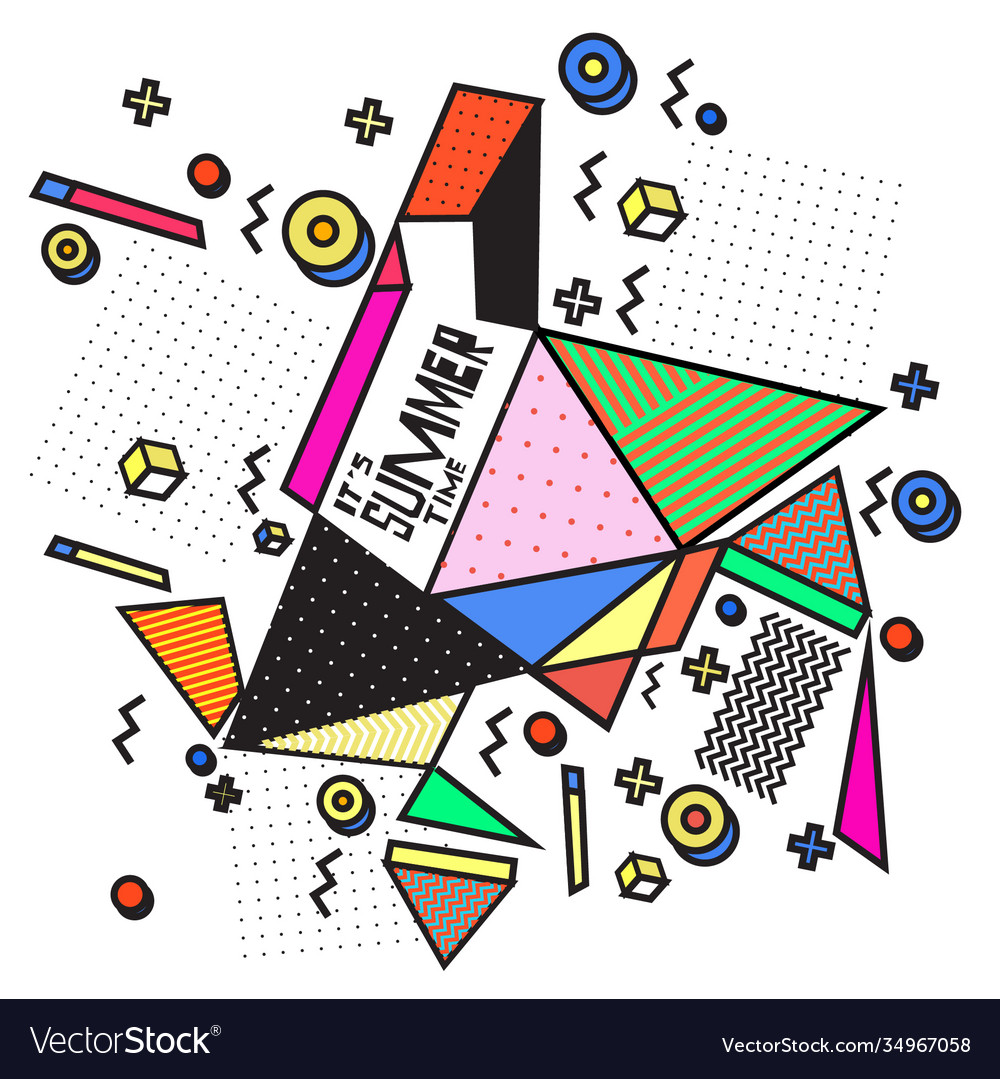 Triangle geometric forms for summer design event Vector Image Triangle geometric forms for summer design event