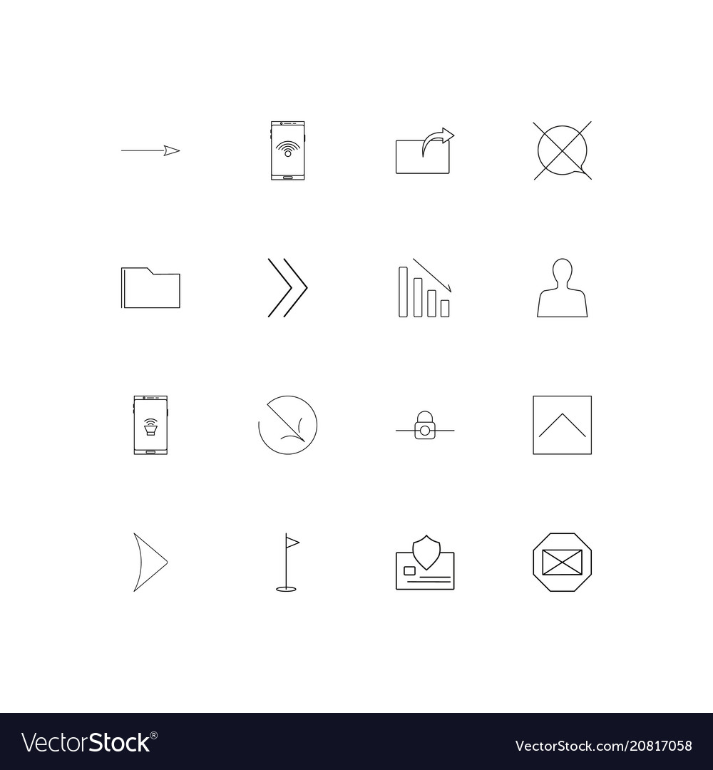Web linear thin icons set outlined simple