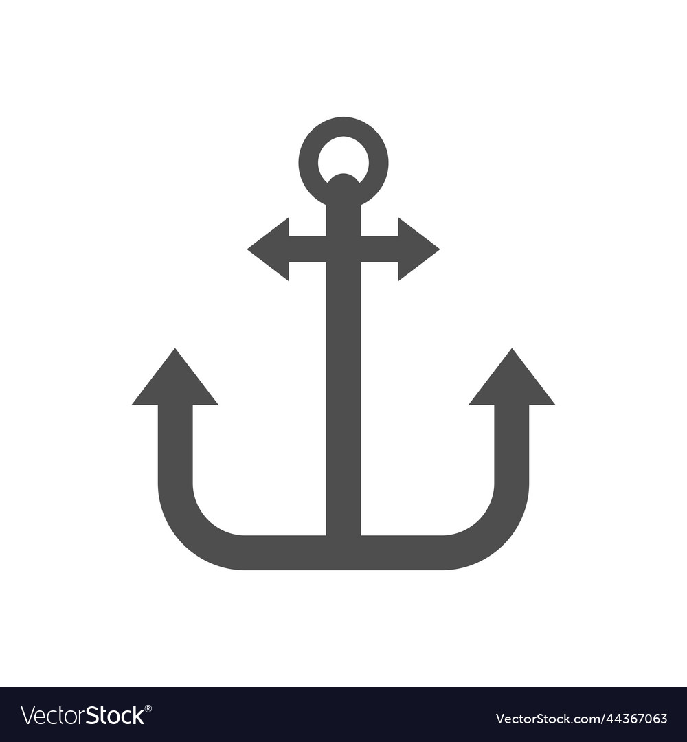 Anchor single icon separate isolated sign Vector Image