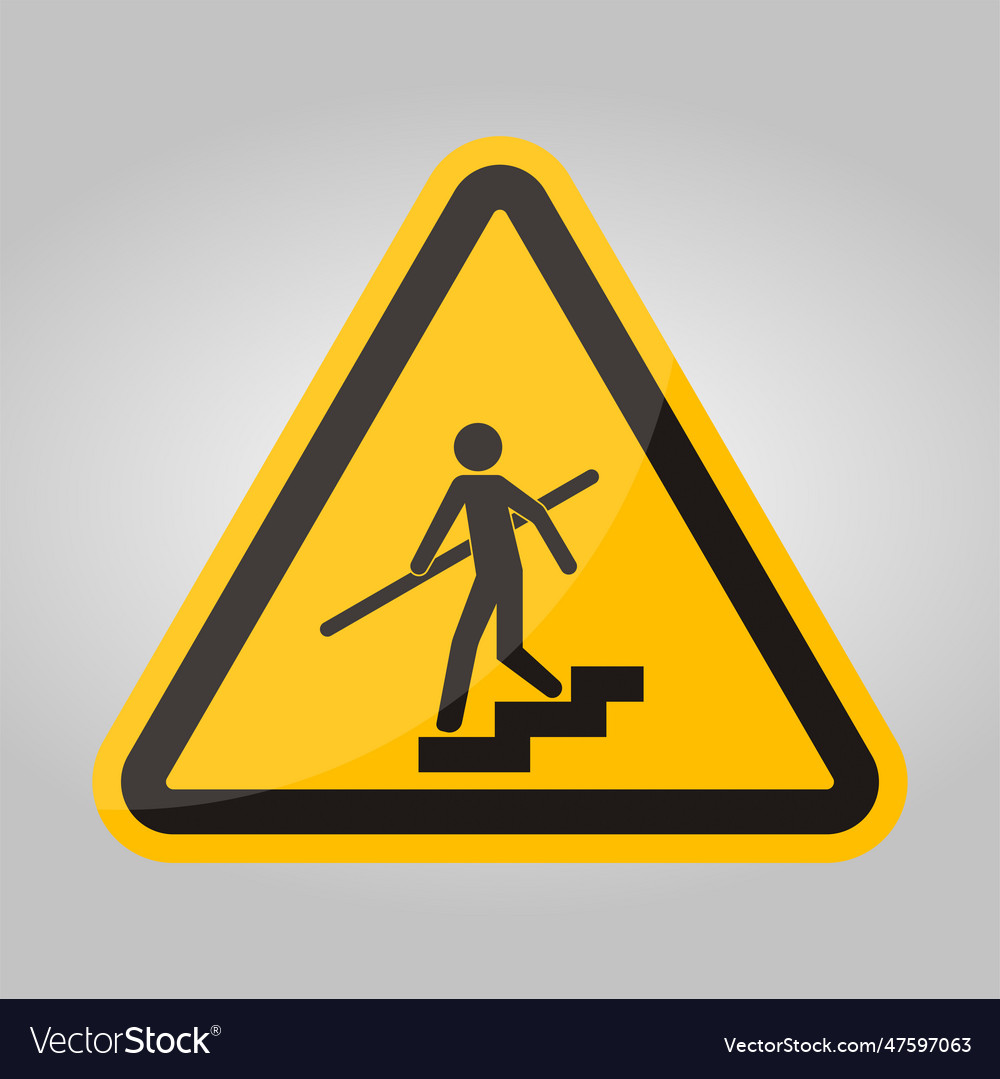 Avoid a fall use handrails sign vector image Avoid a fall use handrails sign