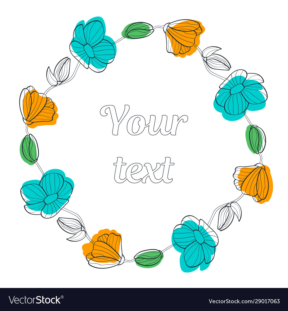 Colored linear floral wreaths