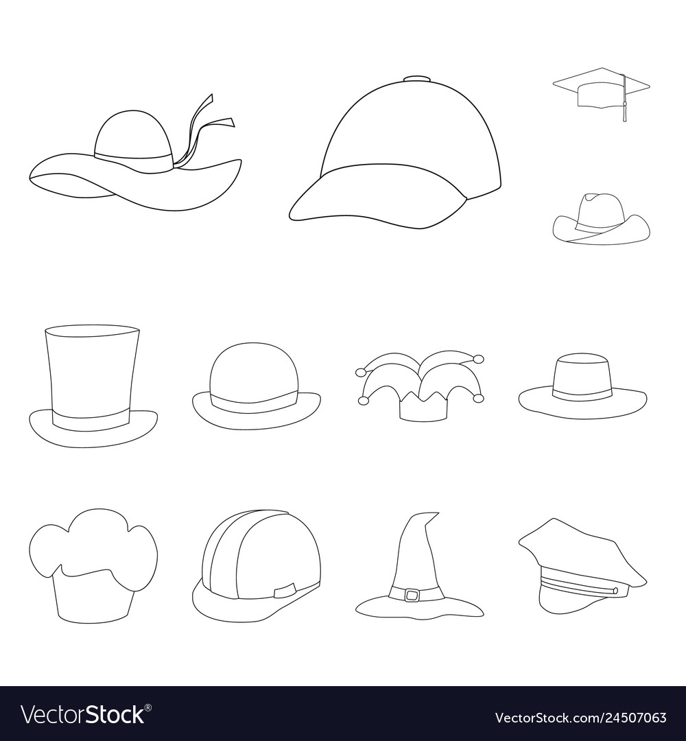 Isolated object of headgear and napper symbol set