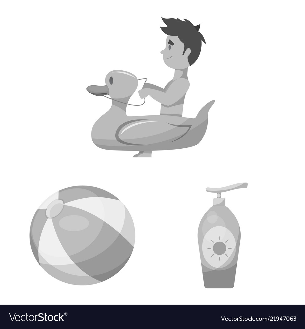 Isolated object of pool and swimming icon set