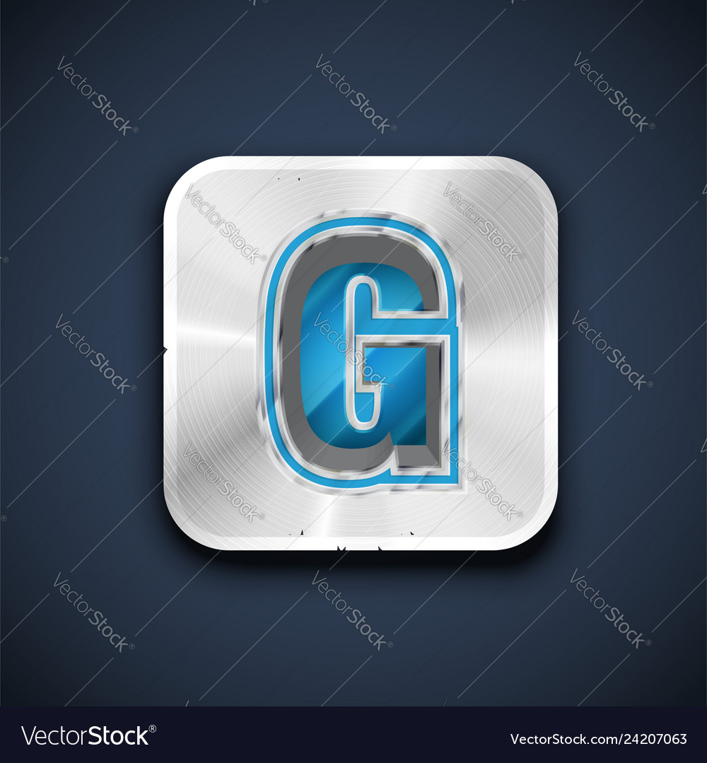 Metallic 3d character from a font set vector image Metallic 3d character from a font set