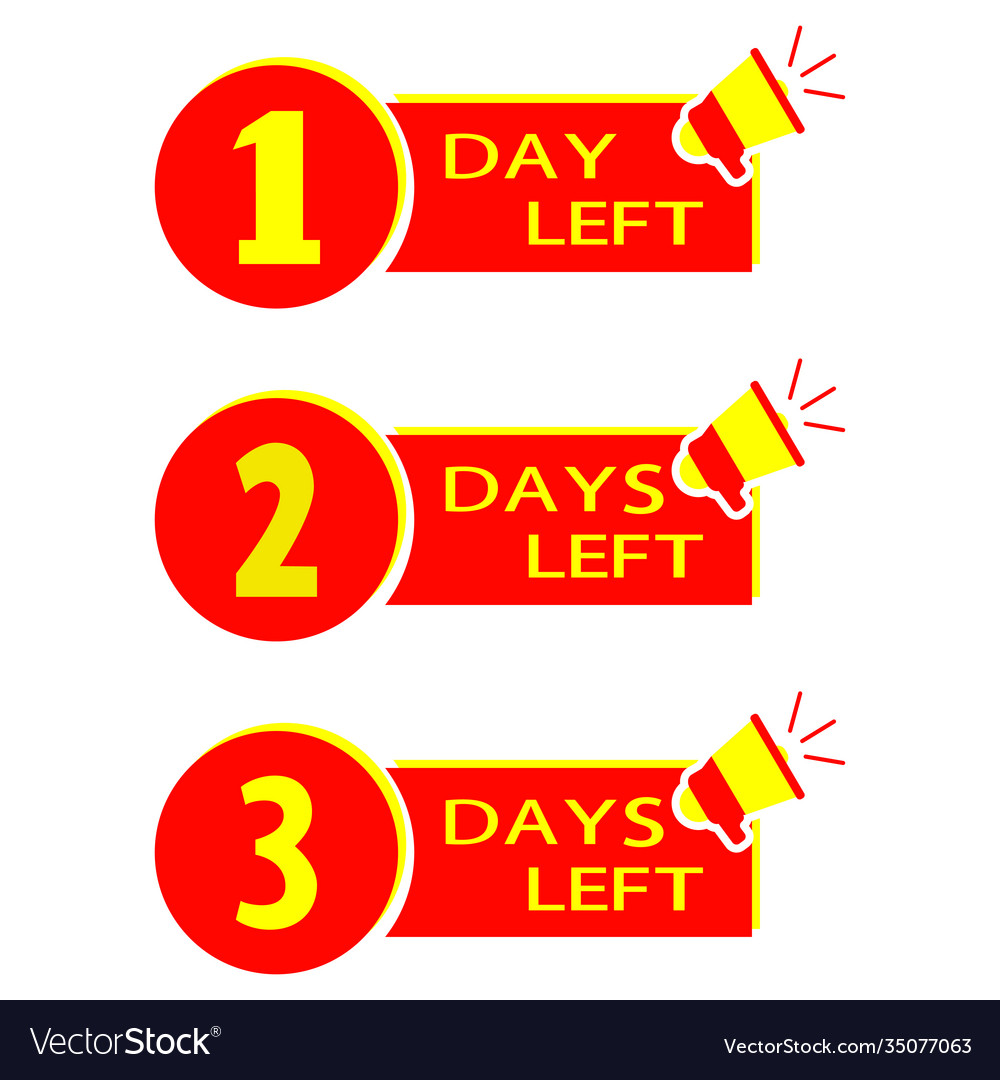 One two three days left countdown