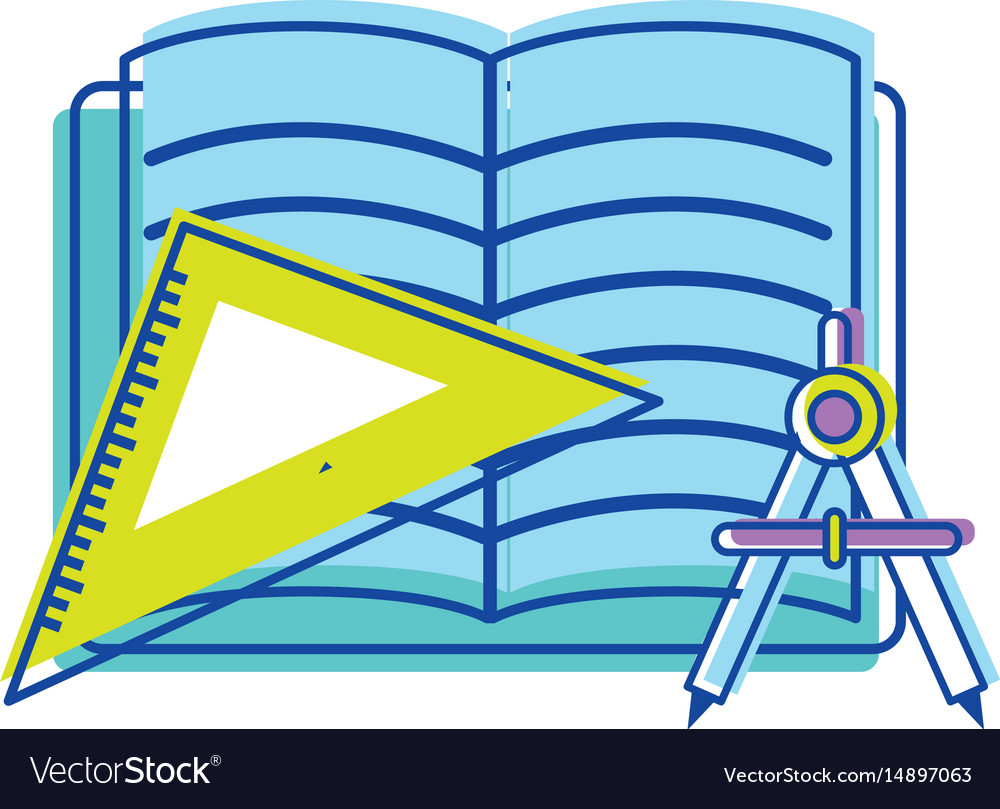 Open notebook with study tools icon