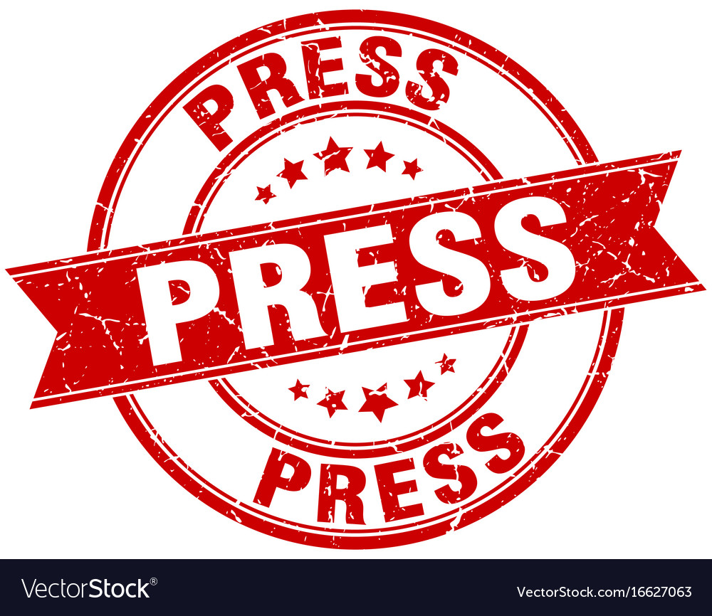 Press round grunge ribbon stamp