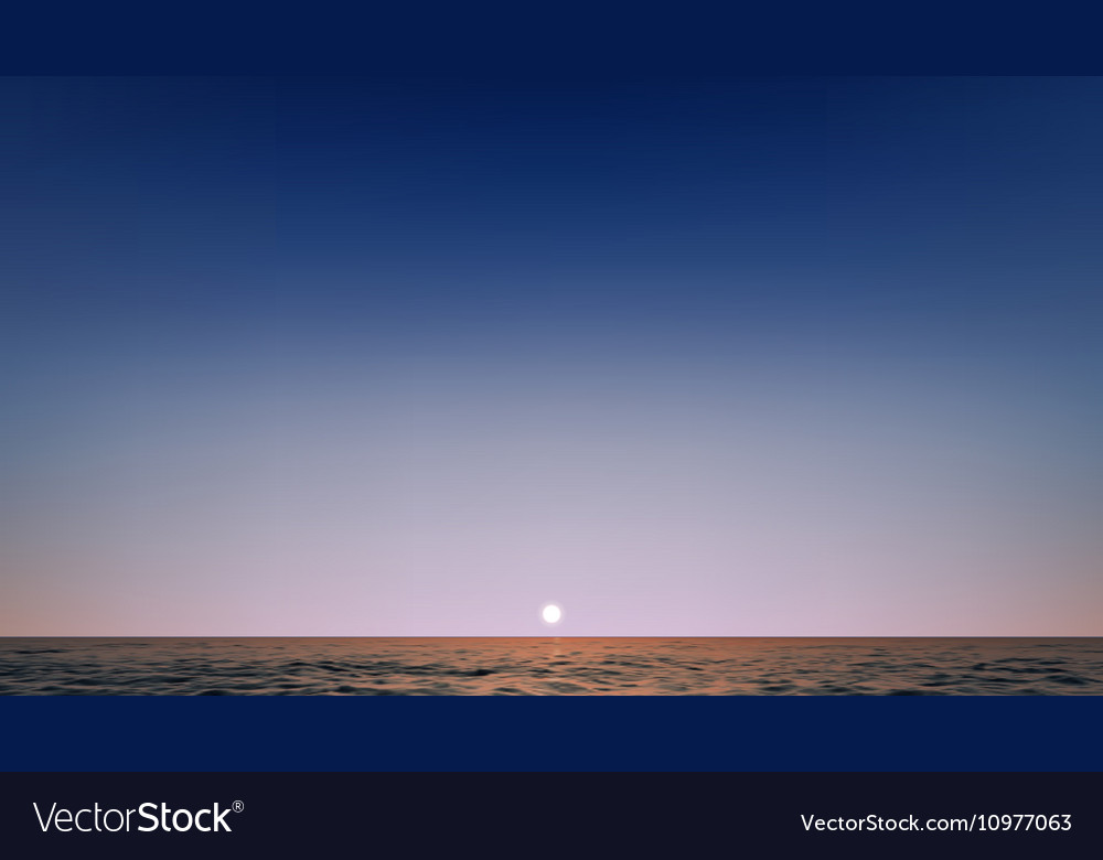 Realistic beautiful sunset above the sea