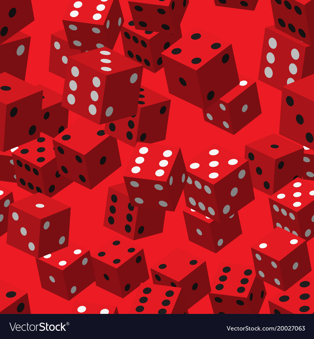 Red dice seamless pattern