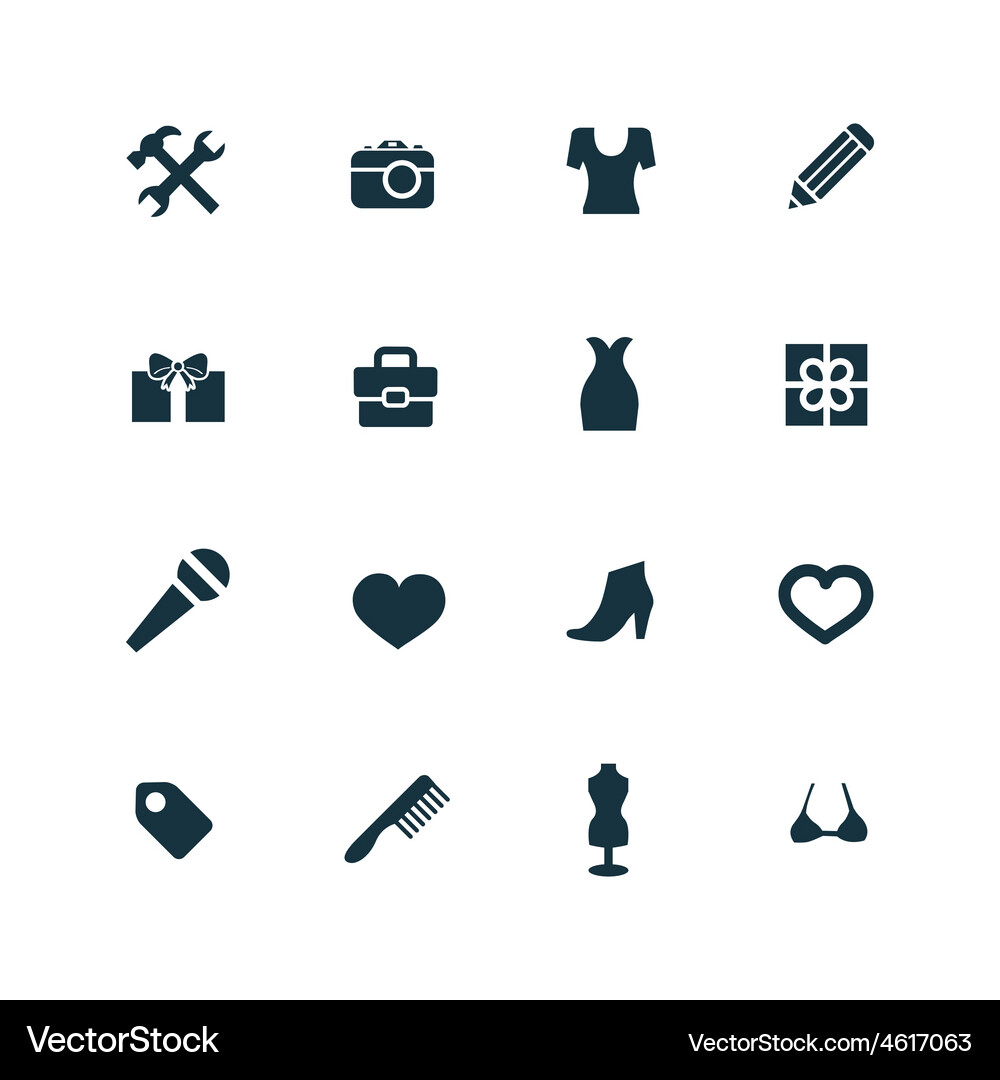 Set of accessories icons Royalty Free Vector Image