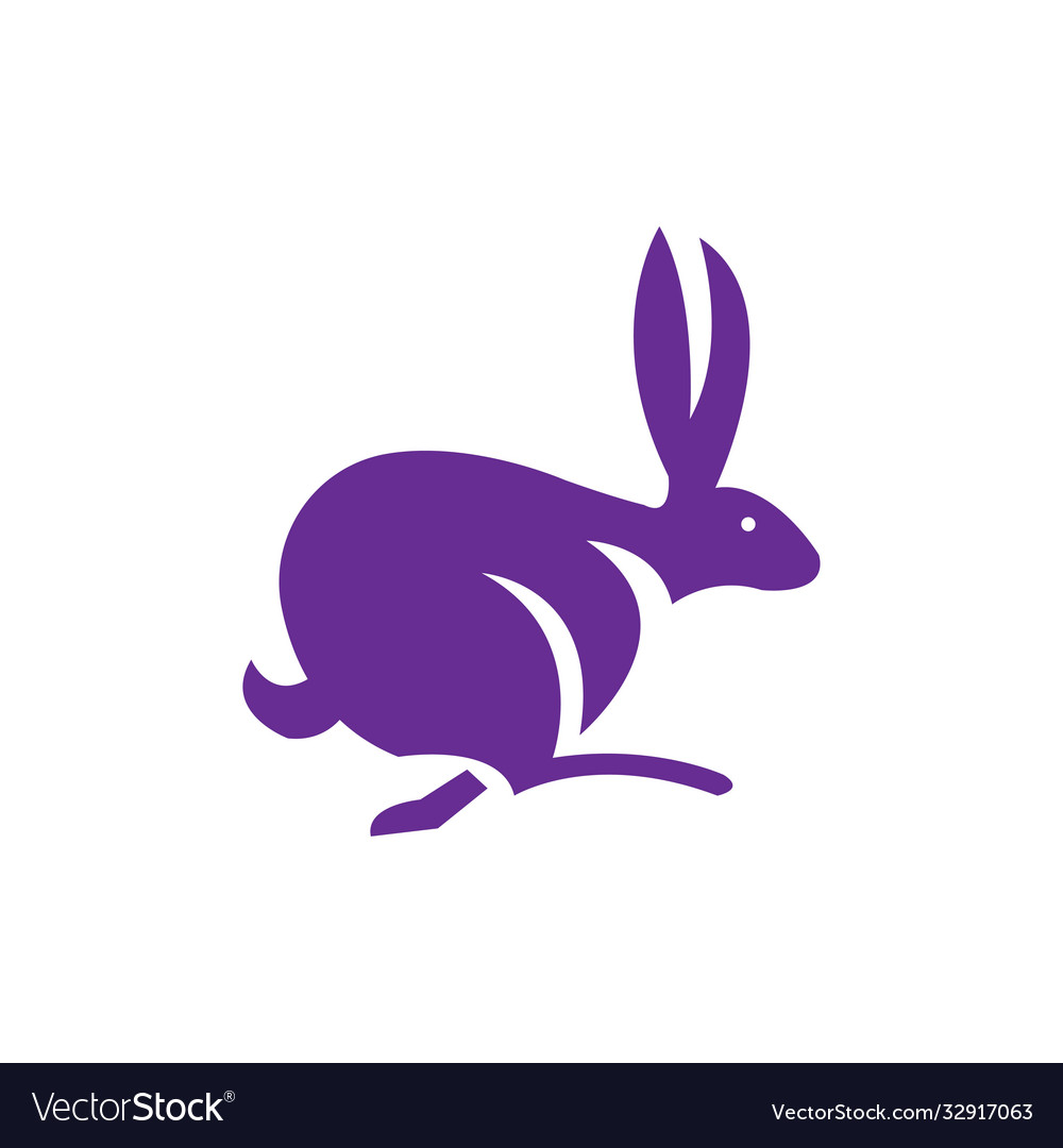 Unique rabbit color a simple logo design vector image Unique rabbit color a simple logo design