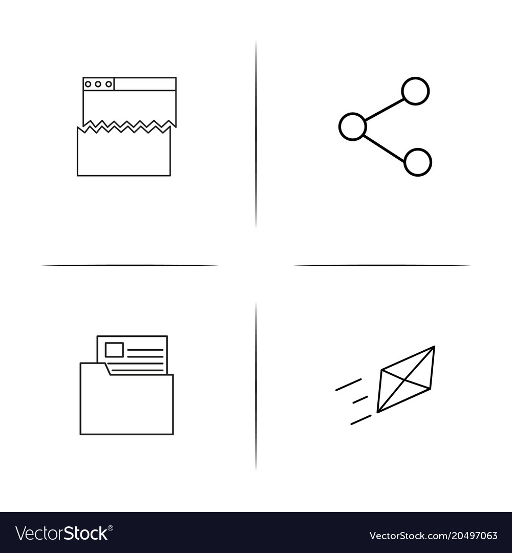 Web and text simple linear icons set outlined