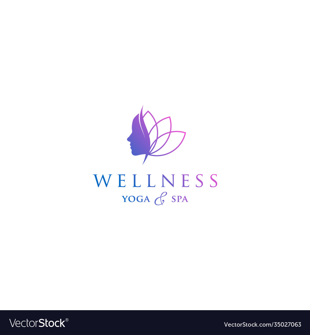 Yoga logo beauty wellness simple minimalist Vector Image