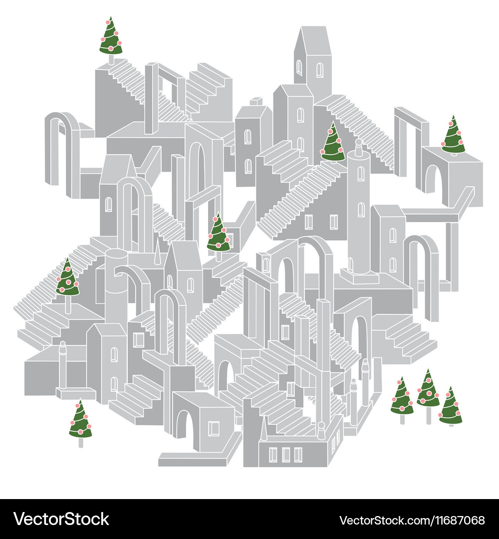 Architecture in shape labyrinth Royalty Free Vector Image