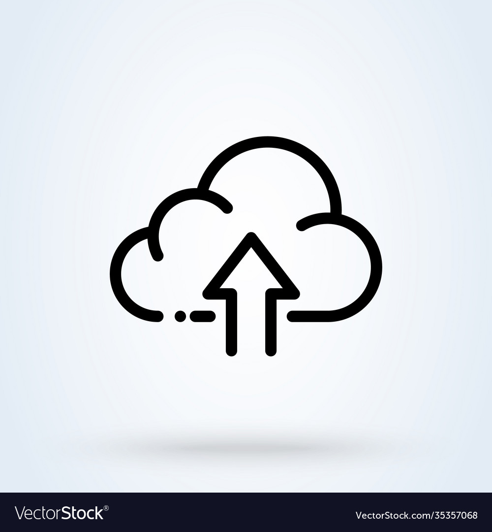 Backup data sign line icon or logo cloud sync