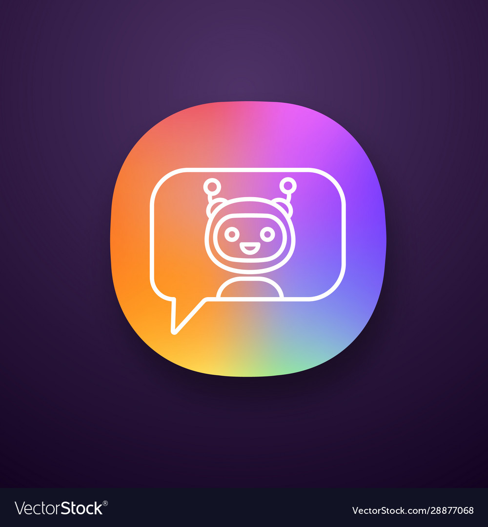 Chatbot in speech bubble app icon Vector Image Chatbot in speech bubble app icon