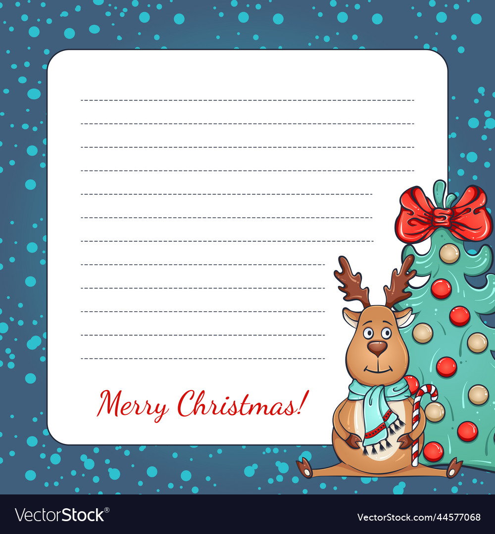 Christmas Letter Template Royalty Free Vector Image