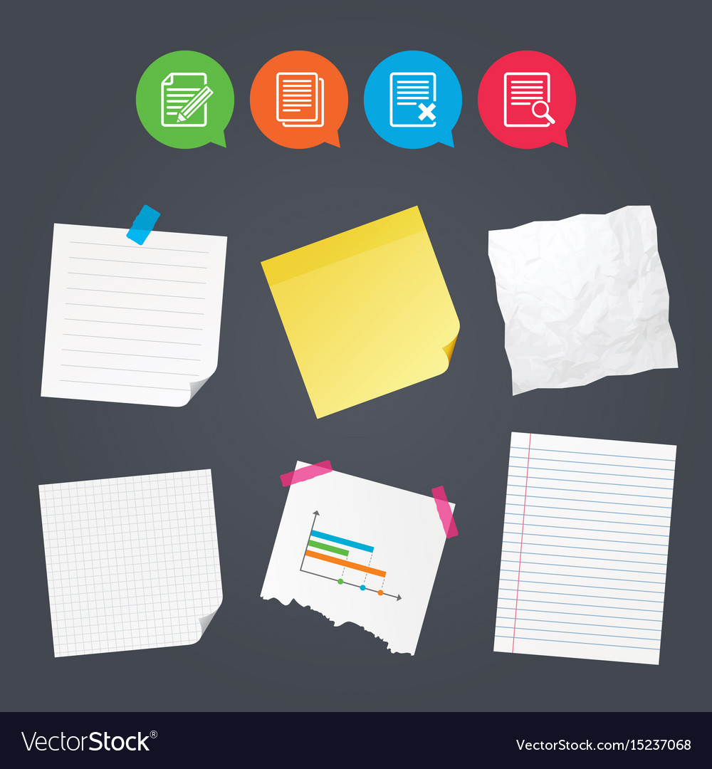 Document icons search delete and edit file