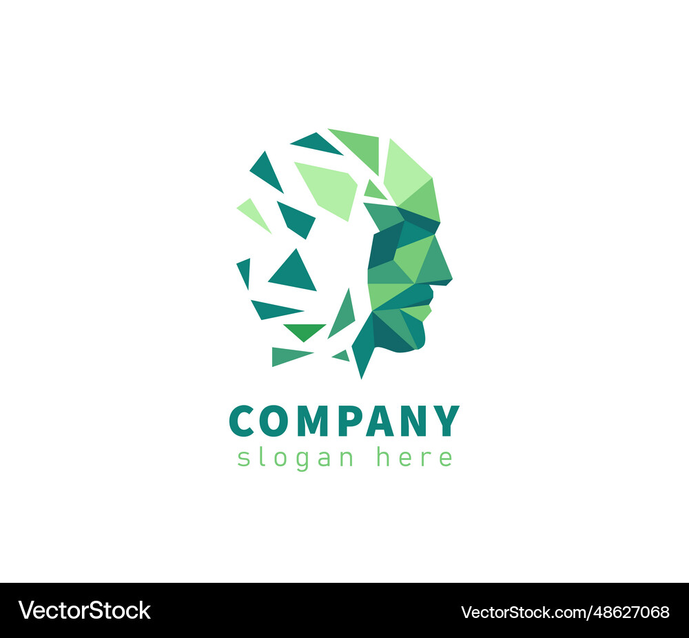 Human polygon technology logo Royalty Free Vector Image