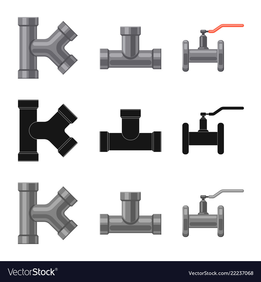 Isolated object of pipe and tube symbol set