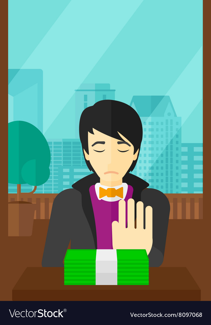 Man refusing bribe