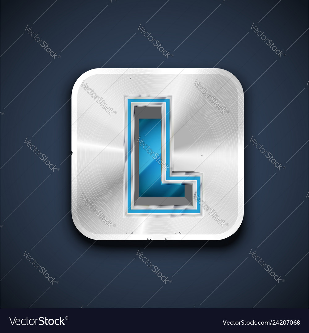 Metallic 3d character from a font set vector image Metallic 3d character from a font set