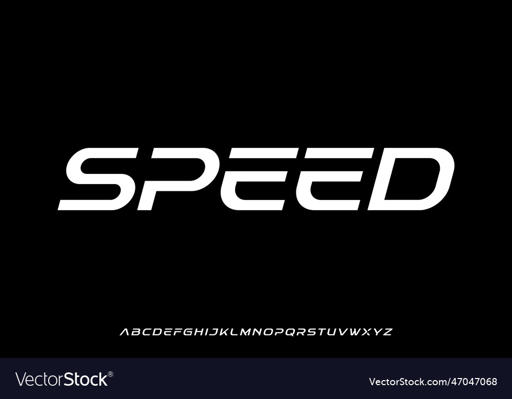 Modern futuristic slant display font