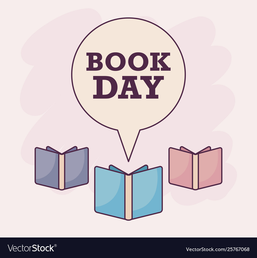 Poster book day international with speech Vector Image