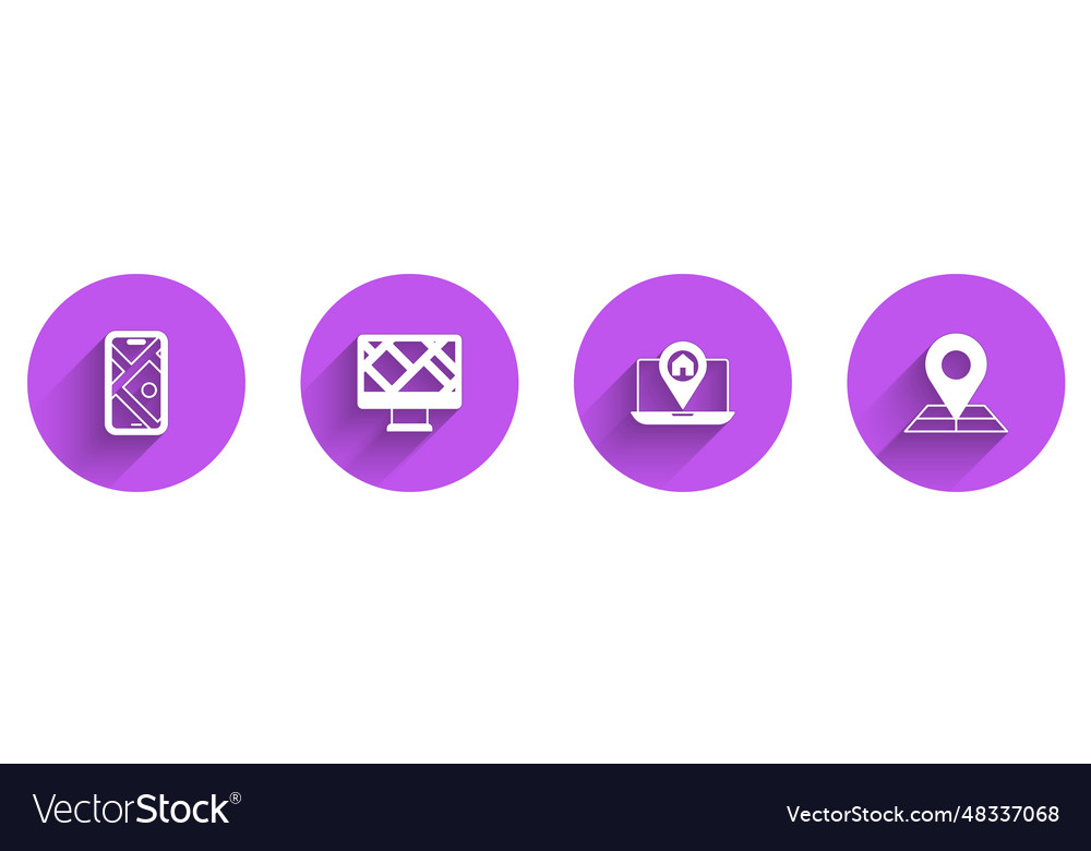 Set city map navigation monitor with location vector image Set city map navigation monitor with location