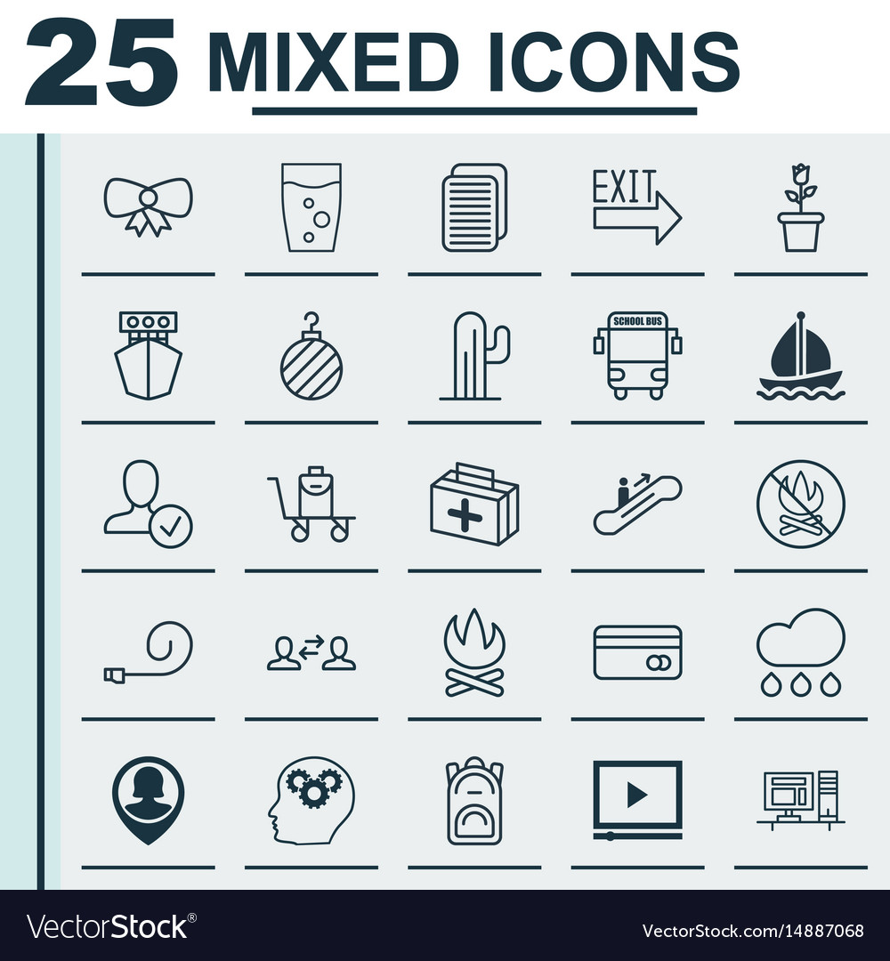 Set von 25 universellen editierbaren Icons können verwendet werden