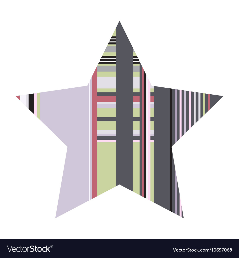 Striped five pointed star icon