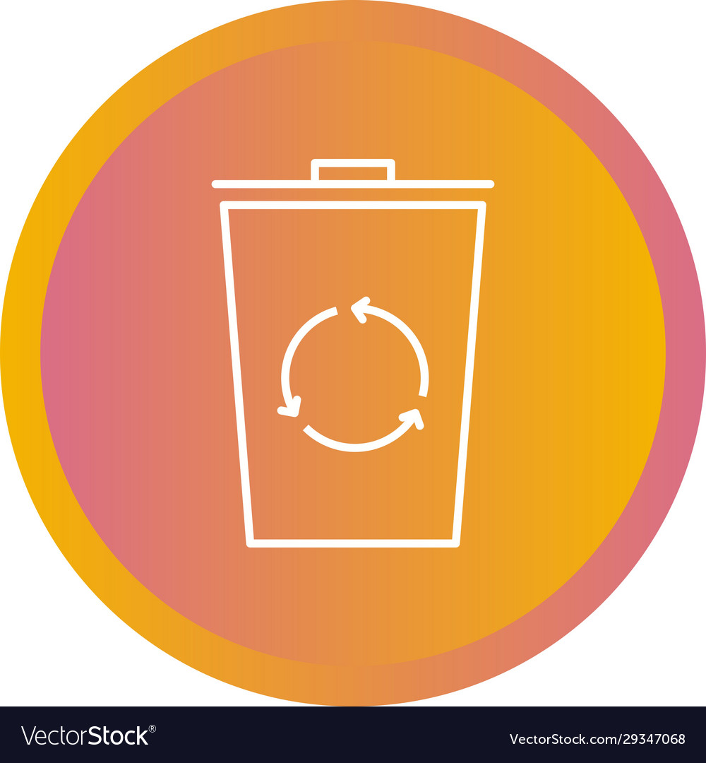 Unique recycle bin line icon
