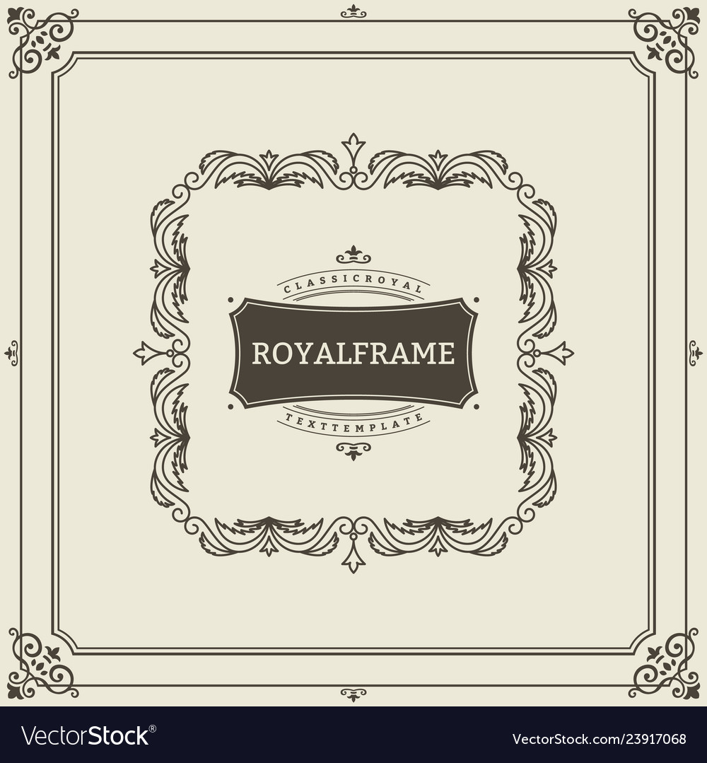 Vintage ornament greeting card template vector image Vintage ornament greeting card template