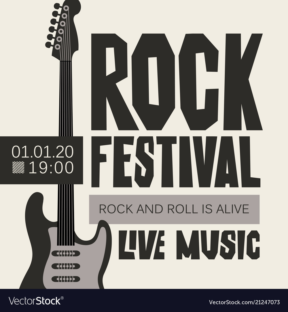 Banner for rock festival of live music Royalty Free Vector