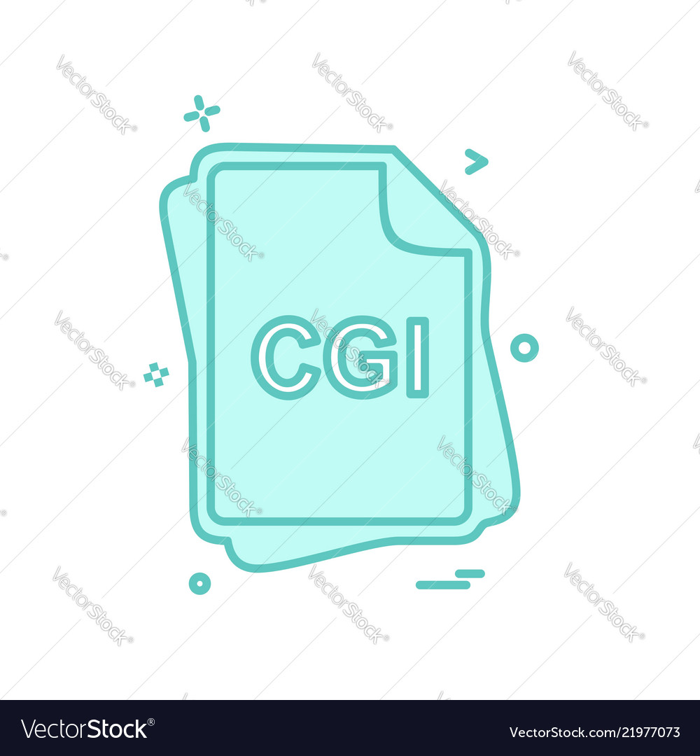 Cgi file type icon design vector image Cgi file type icon design