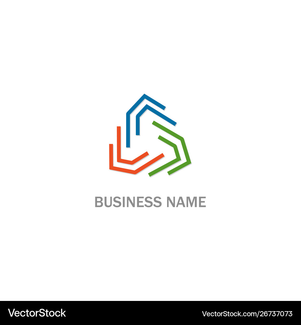 Circle line geometry colored technology logo Vector Image