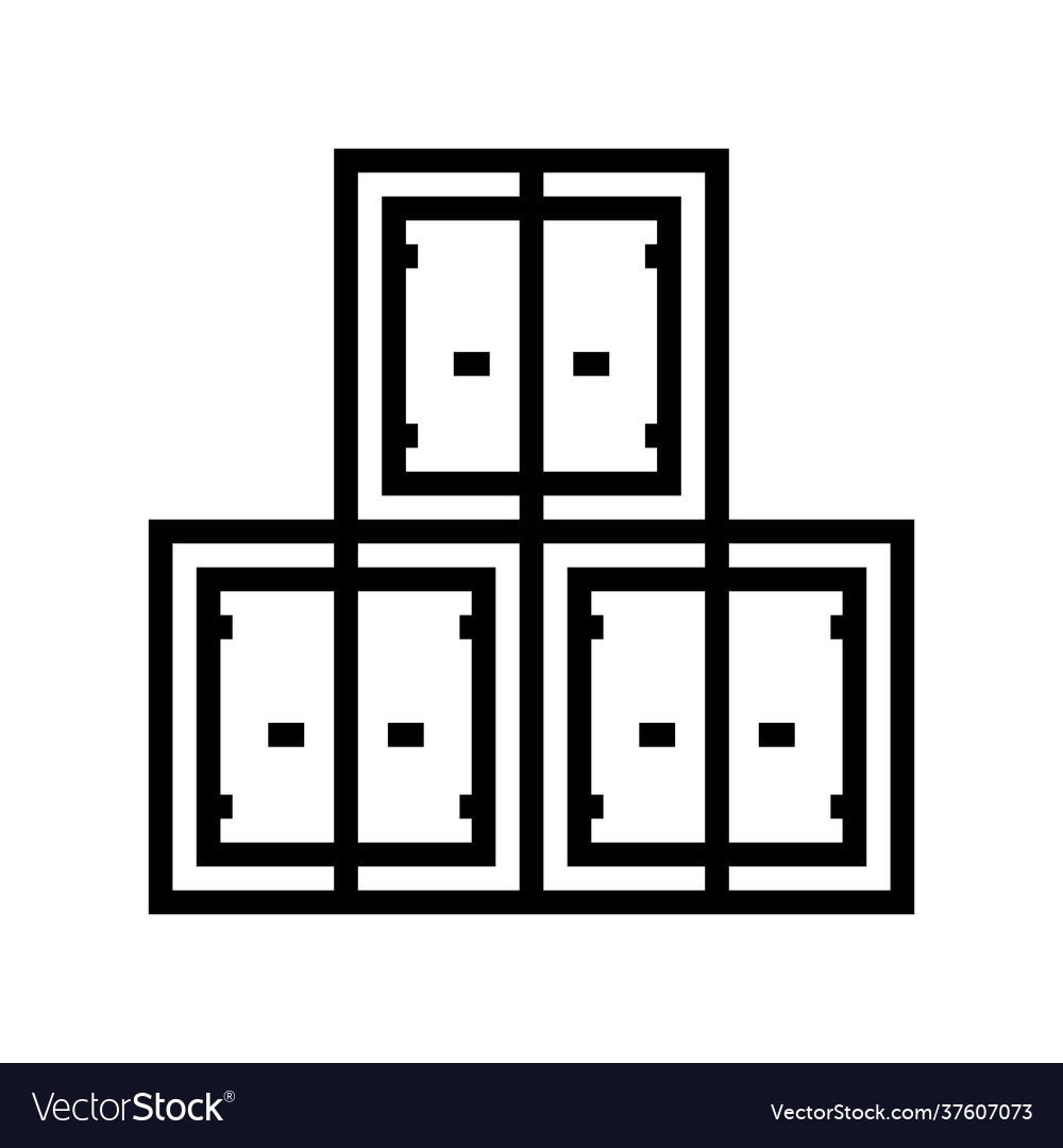Container stack port line icon Royalty Free Vector Image