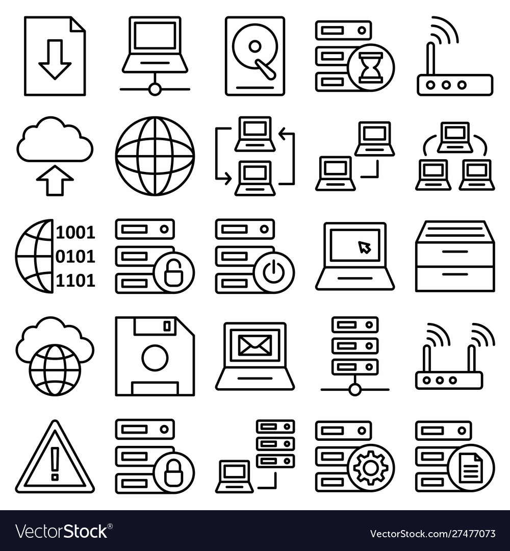 Datenbankserver und Standortsymbole setzen jeden ico