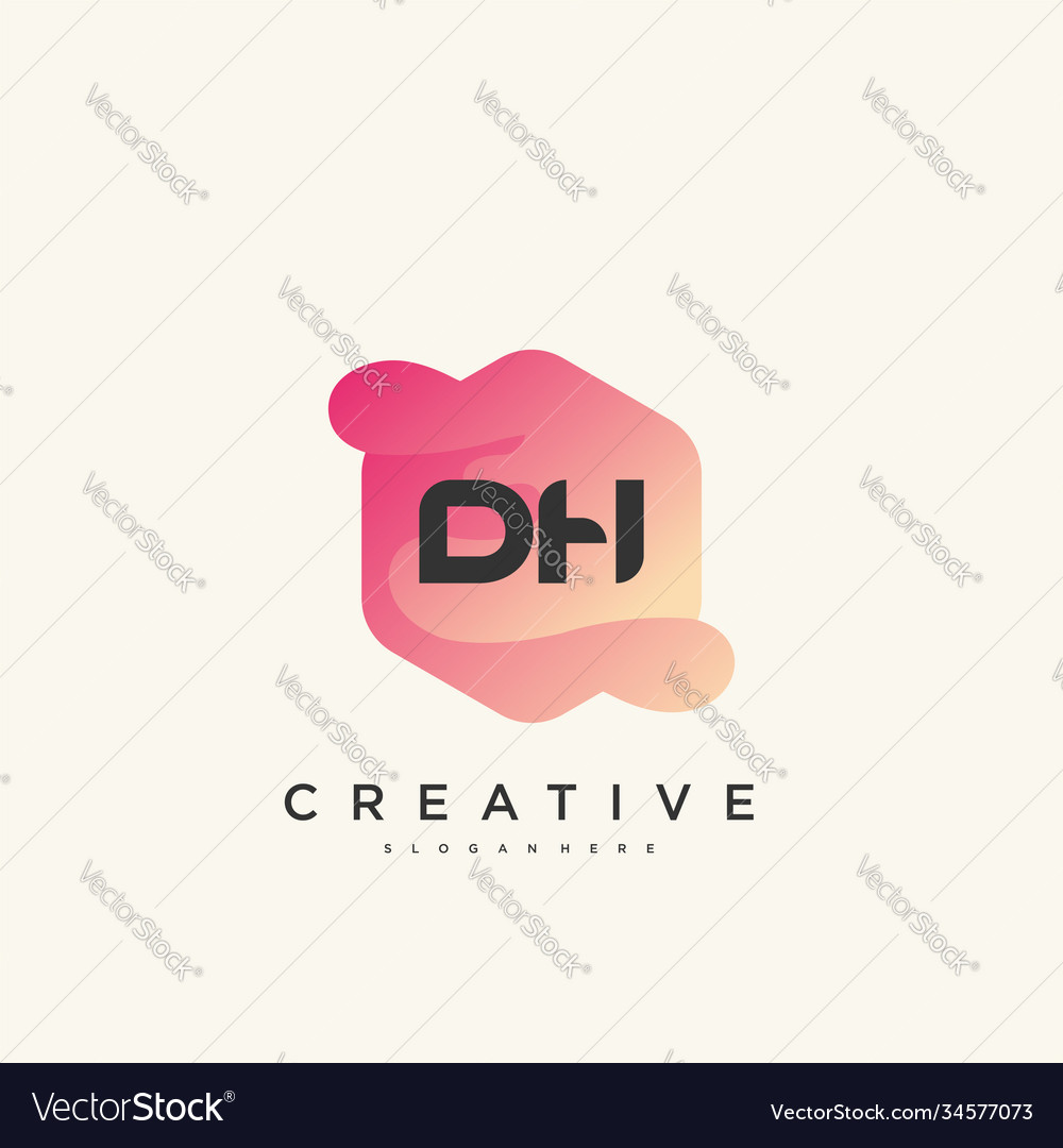 Dh initial letter logo icon design template Vector Image