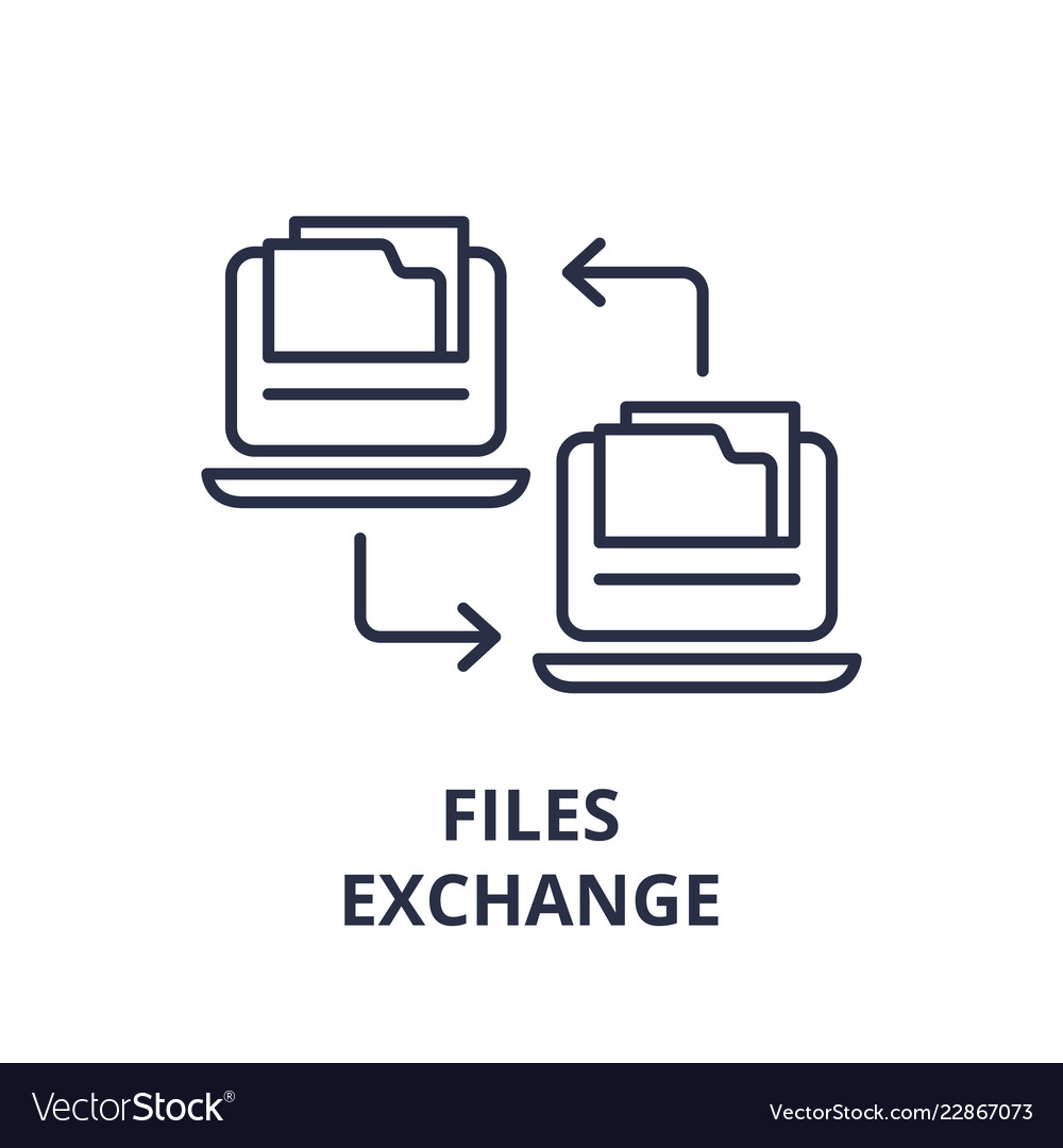 Files exchange line icon concept vector image Files exchange line icon concept