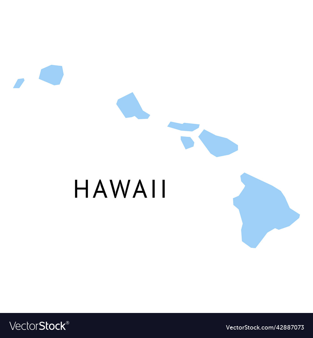 Hawaii state plain map high quality Royalty Free Vector