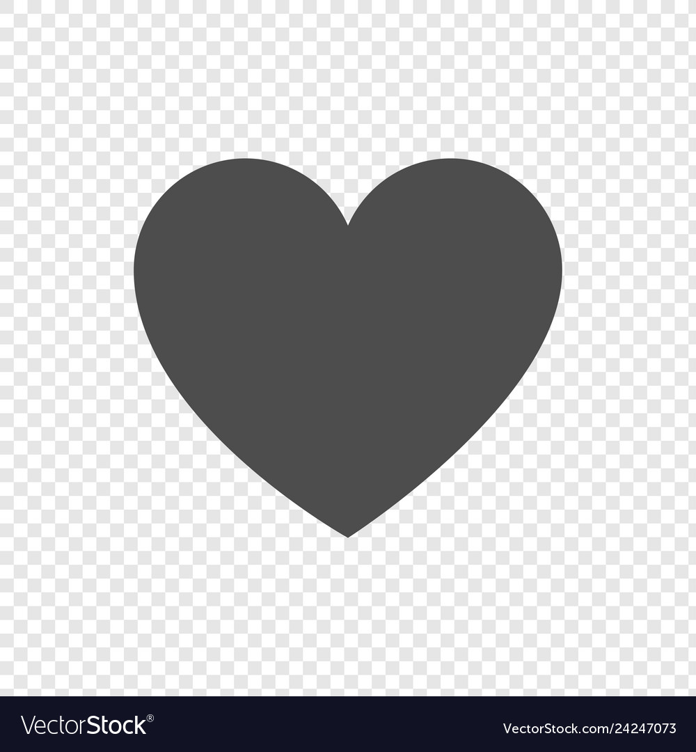 Heart icon in flat design on transparent