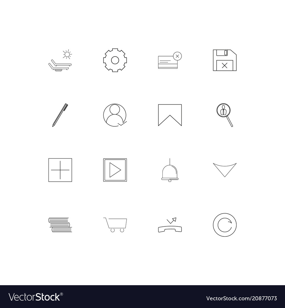 Interface linear thin icons set outlined simple