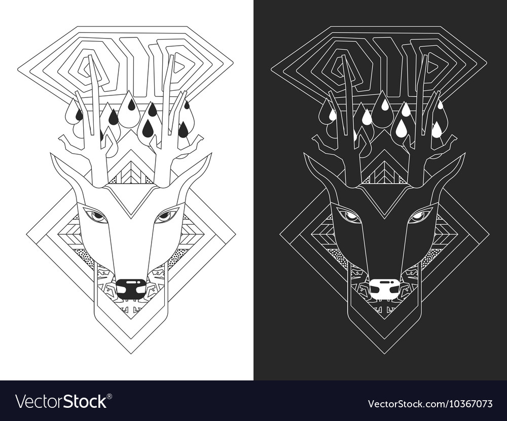 Linear of deer head
