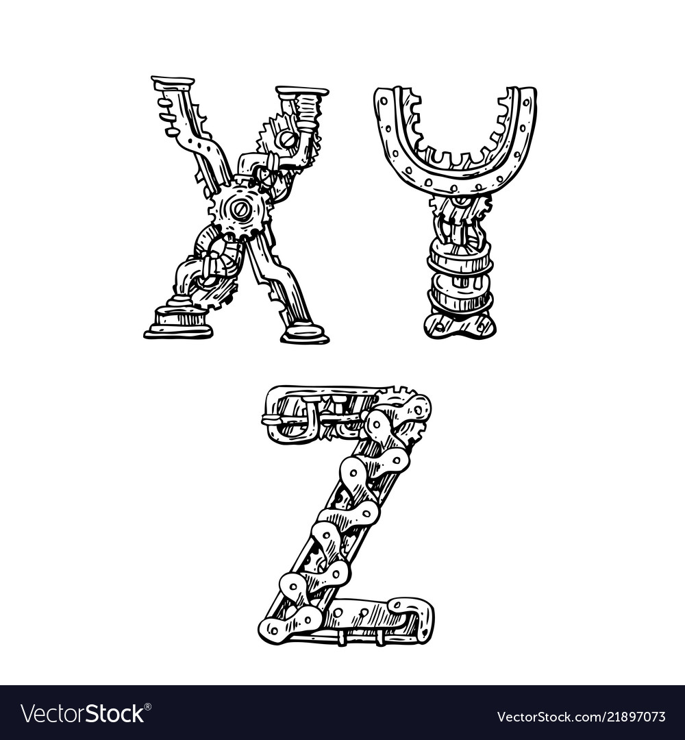 Mechanical Alphabet Pattern