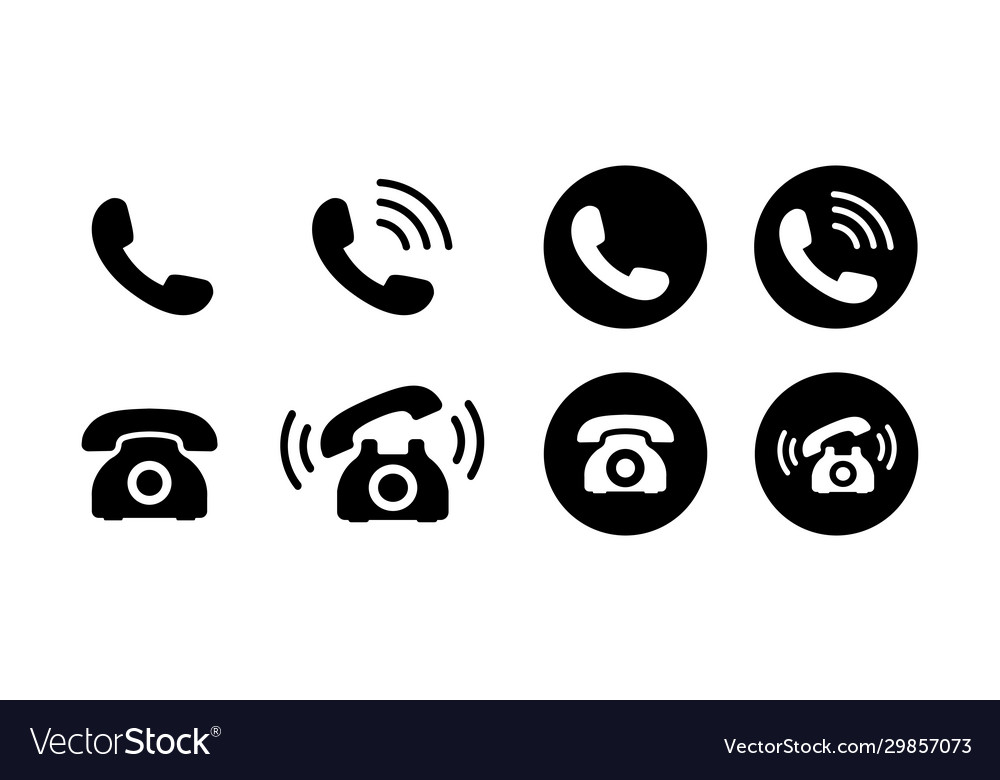 Retro-Telefon-Symbol schwarze Symbole